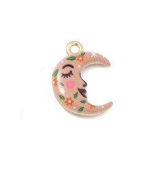 Pendentif lune métal imprimé