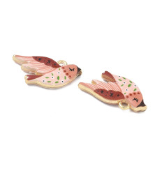 Pendentif oiseau métal imprimé