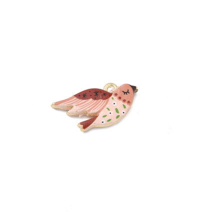 Pendentif oiseau métal imprimé