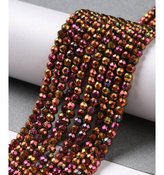 3x2.5mm - Chapelet perle en verre à facettes