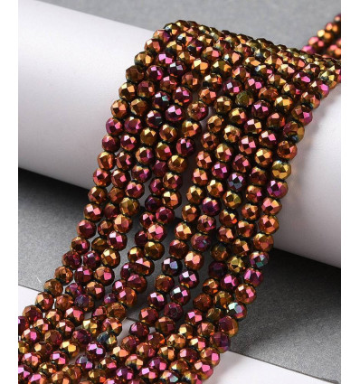 3x2.5mm - Chapelet perle en verre à facettes