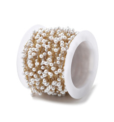 Chaine perle de culture en verre + acier inoxydable (10cm)