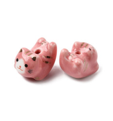 Perle chat en porcelaine