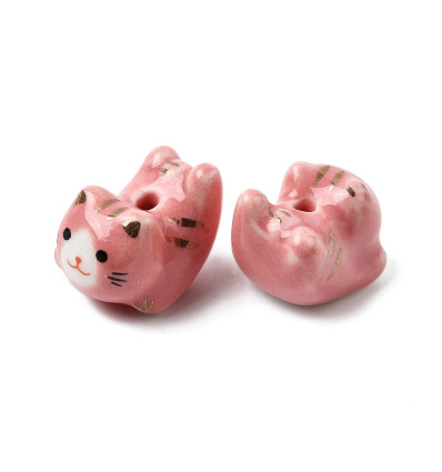Perle chat en porcelaine