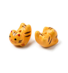 Perle chat en porcelaine