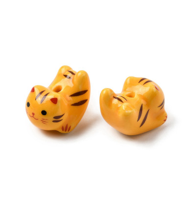Perle chat en porcelaine