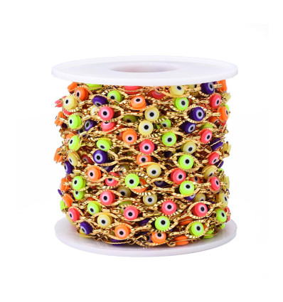 Chaine oeil protecteur fluo acier inoxydable (10cm)