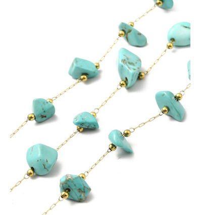 Chaine avec howlite acier inoxydable (10cm)