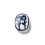 Perle ovale en porcelaine - fleurs bleus