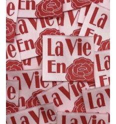 La vie en rose - Étiquette tissée à coudre