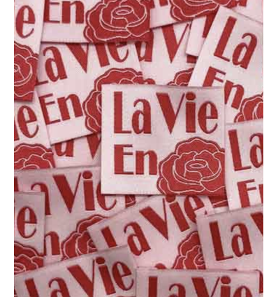 La vie en rose - Étiquette tissée à coudre