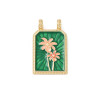 Pendentif oeil articulé + zircon vert