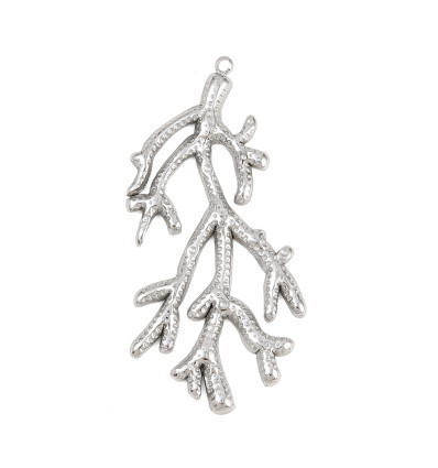 Pendentif corail argenté