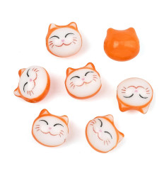 Perle tête de chat en porcelaine