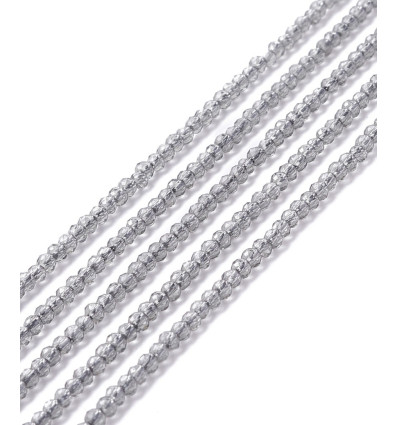 2mm - Chapelet perle en verre à facettes