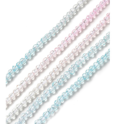 2mm - Chapelet perle en verre à facettes