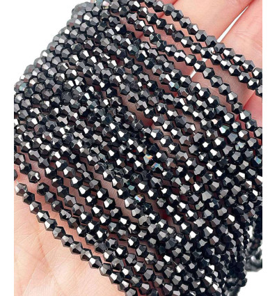3x2.5mm - Chapelet perle toupie en verre à facettes