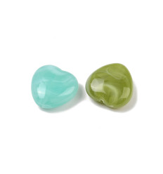 Lot petites perles acrylique formes coeurs