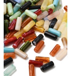 Lot petites perles acrylique formes tubes