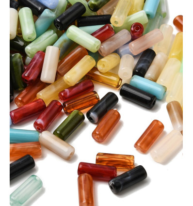 Lot petites perles acrylique formes tubes