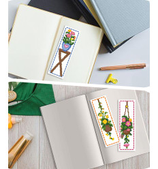 Kit de broderie marque page aux points de croix