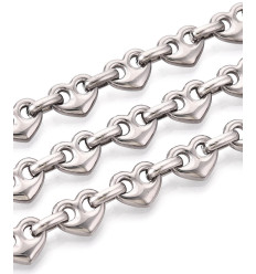 Chaine maillons coeurs (10cm)