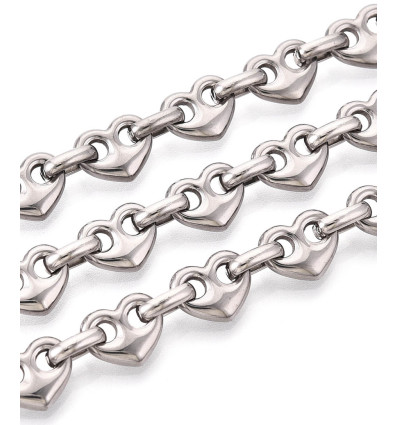 Chaine maillons coeurs (10cm)