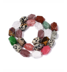 12x8mm - Mix de pierres citrouilles - Chapelet pierre