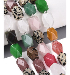 12x8mm - Mix de pierres citrouilles - Chapelet pierre