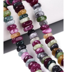 12x5mm - Mix de pierres quartz teintés - Chapelet pierre ronde