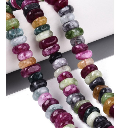 12x5mm - Mix de pierres quartz teintés - Chapelet pierre ronde