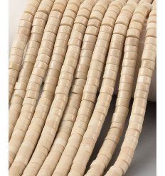 6x3mm - Chapelet Heishi en fossile