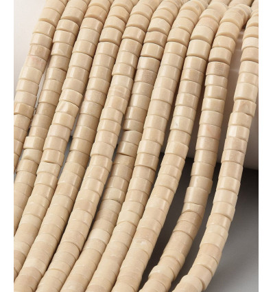 6x3mm - Chapelet Heishi en fossile