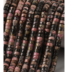 6x3mm - Chapelet Heishi en rhodonite