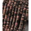 Chapelet Heishi en pierre facettée - quartz rose