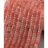 Chapelet Heishi en pierre facettée - quartz rose