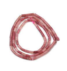 4mm - rhodochrosite - Chapelet en pierre tube