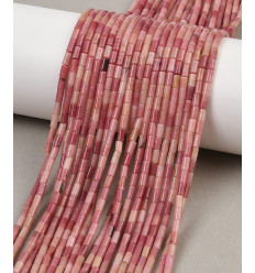 4mm - rhodochrosite - Chapelet en pierre tube
