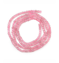 2x2mm - quartz rose foncé - Chapelet pierre