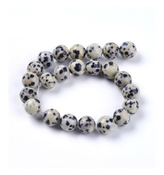 8mm - jaspe dalmatien - Chapelet en pierre