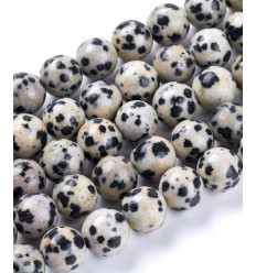 8mm - jaspe dalmatien - Chapelet en pierre