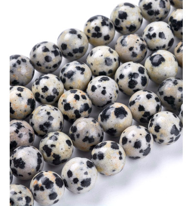 8mm - jaspe dalmatien - Chapelet en pierre