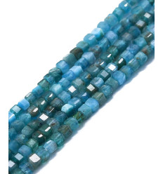 2x2mm - apatite - Chapelet pierre cube
