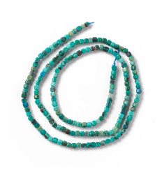 2x2mm - chrysocolle - Chapelet pierre cube