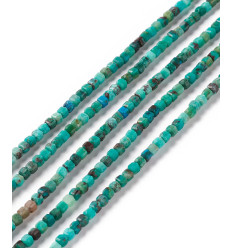 2x2mm - chrysocolle - Chapelet pierre cube