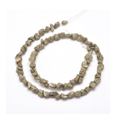 5x4mm - pépites de pyrite - chapelet pierres rondelles