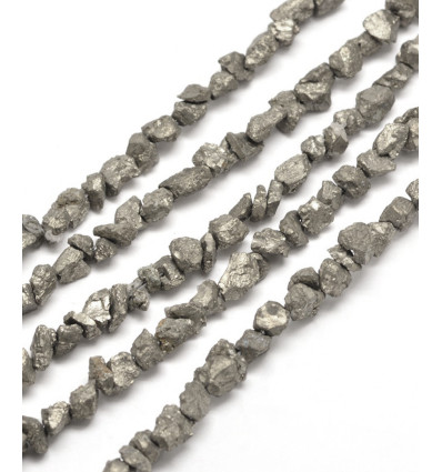 5x4mm - pépites de pyrite - chapelet pierres rondelles