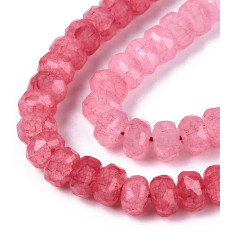 8x5mm - rondelle jade teintée à facettes - Chapelet pierre