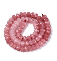 8x5mm - rondelle jade teintée à facettes - Chapelet pierre