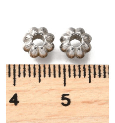 6.5x6.5mm - perle intercalaire fleur épaisse (1pc)